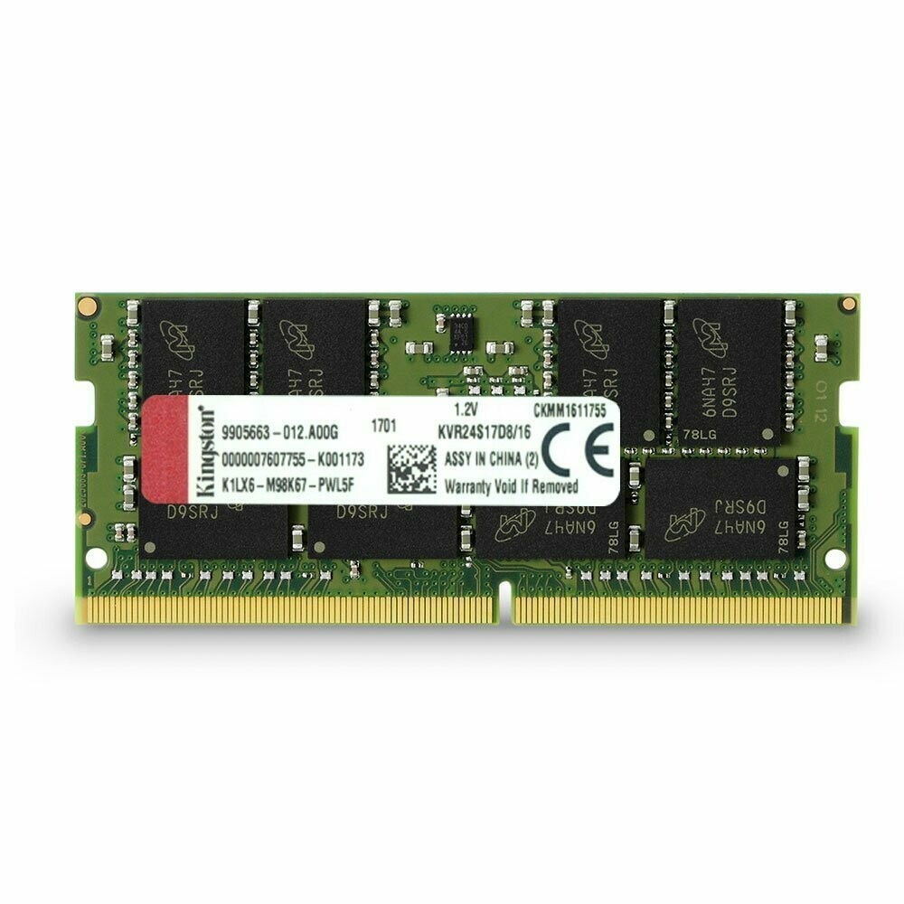 Kingston Technology ValueRAM 16GB 2400Mhz DDR4 Non-ECC CL17 SODIMM 2Rx8 KVR24S17D8/16