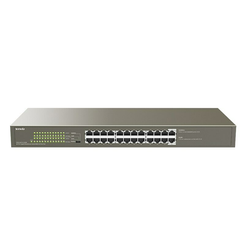 Tenda 1000M&amp;PoE 24-Port Gigabit Ethernet Switch with 24-Port PoE TEG1124P-24-250W