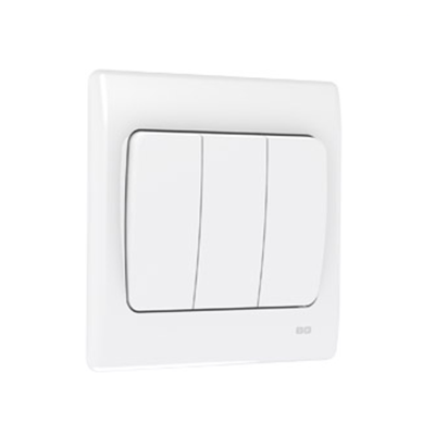 British General 3-Gang 2-Way 10Amp Mega Rocker Switches Socket PCWH43W-01