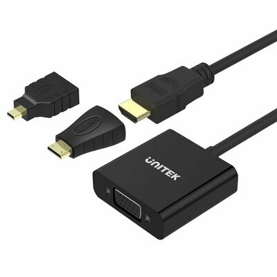 Unitek HDMI to VGA Converter (+Micro/Mini HDMI Adapter) Y-6355