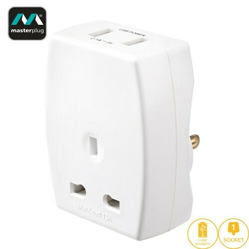 Masterplug USB (2.1mAh) Travel Adapter - US TAUSBUSA2-MP
