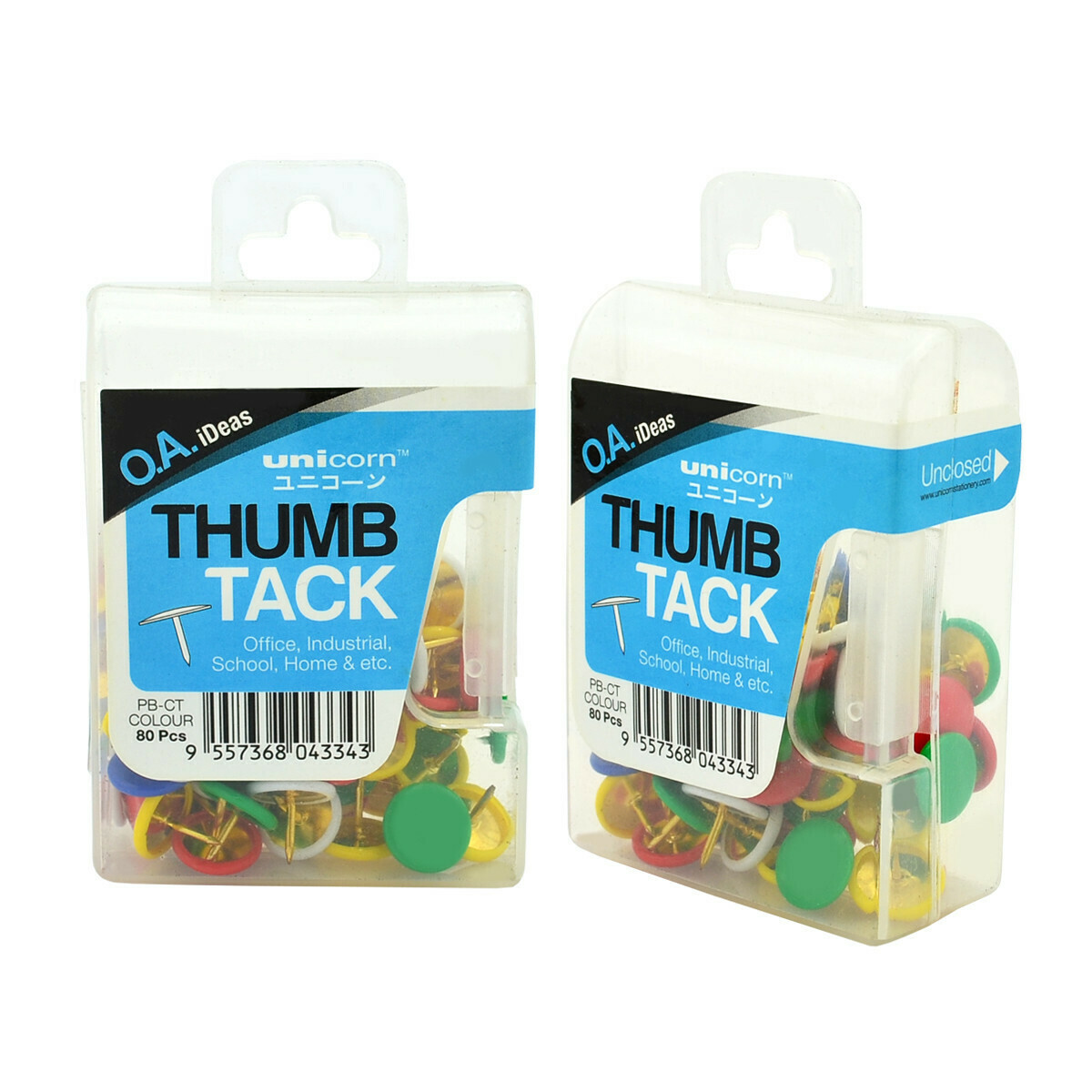 Unicorn Colur Thumb Tack PB-S (80 pcs per set)