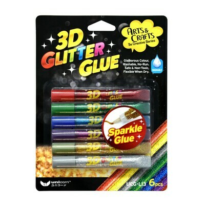 Unicorn 3D Glitter Glue 6'S UGG-L