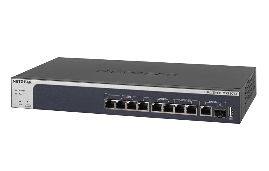 Netgear 10-Port Multi-Gigabit/10G Smart Managed Pro Switch  MS510TX-100EUS