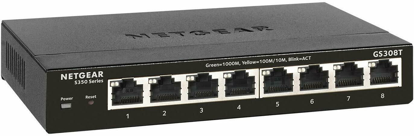 Netgear 8-Port Gigabit Ethernet Smart Managed Pro Switch GS308T-100UKS
