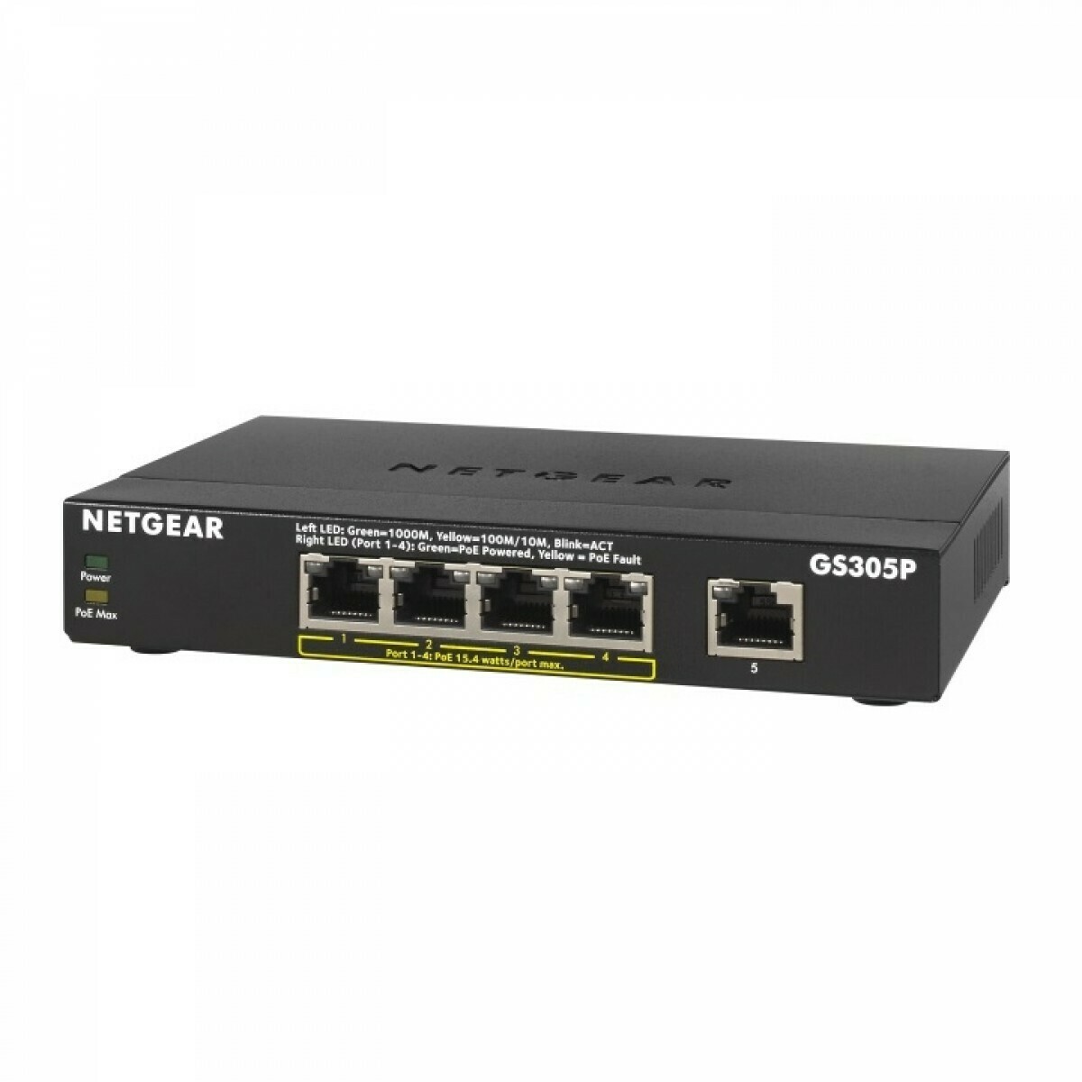 Netgear  5-Port Gigabit Ethernet Unmanaged PoE Switch GS305P-100UKS
