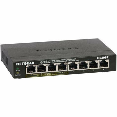 Netgear 8-Port Gigabit Ethernet Unmanaged PoE Switch  GS308P-100UKS