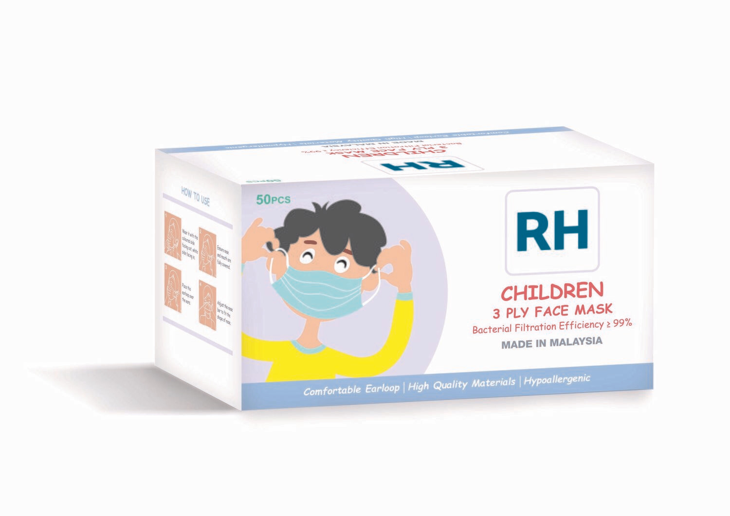 [Rentas Health] 3 PLY Children Face Mask 50pcs per box