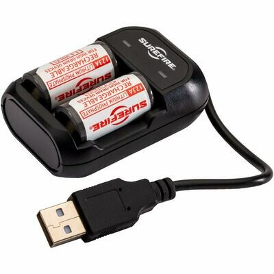 Surefire Lithium Iron Phosphate Rechargeable Batteries &amp; Charger SFLFP123-Kit