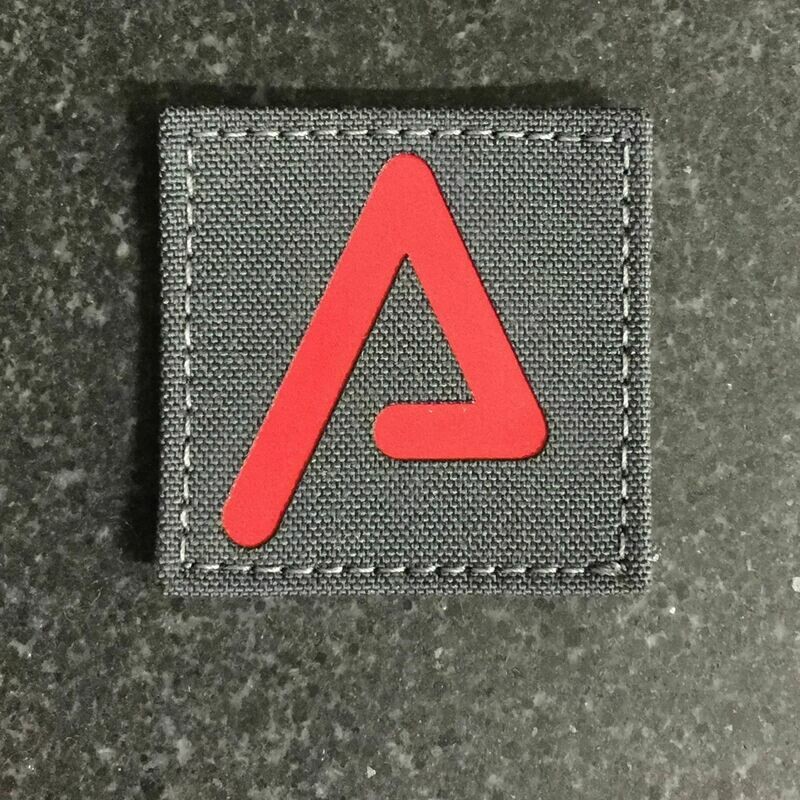 Agency Arms Premium Patches, Color: Wolf Grey/Red &quot;A&quot;