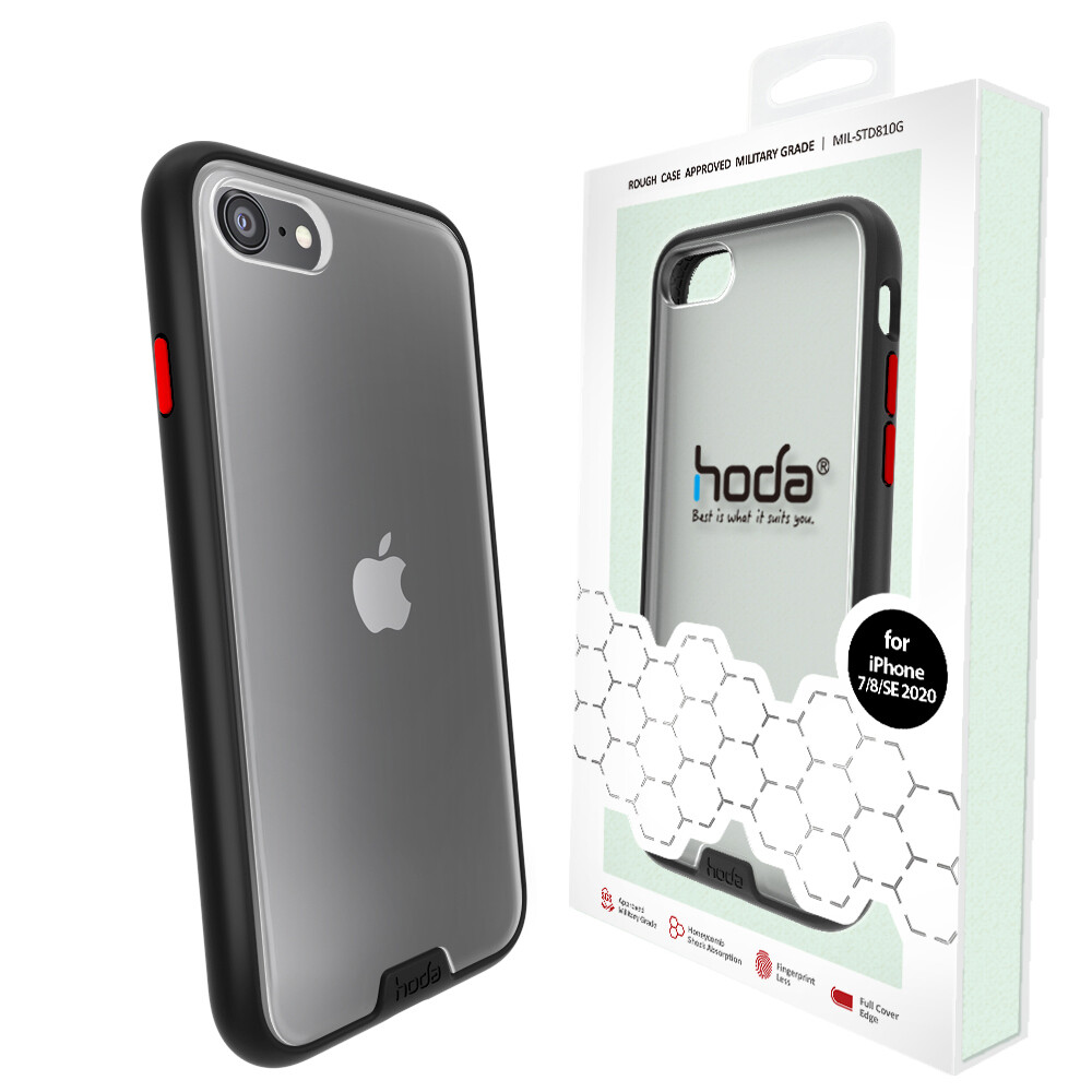 HODA Rough Military Protective Case for iPhone SE 2020 / IPhone 7 / 8, Color: Black