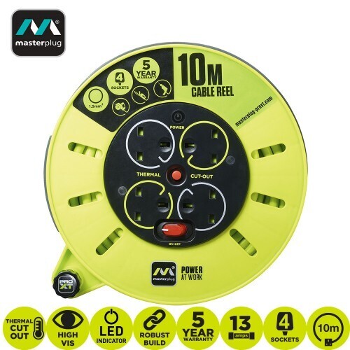 MASTERPLUG PRO-XT 10 METER 4 GANG PORTABLE CASSETTE REEL (CMU10134SL-PX)