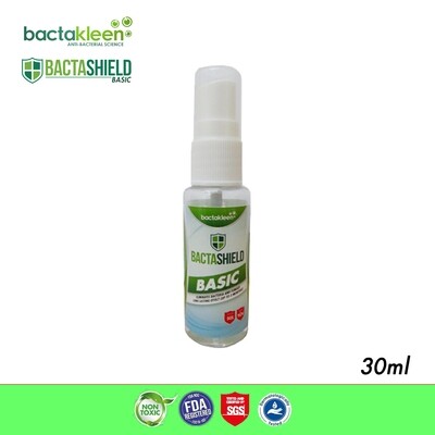 Bactakleen Bactashield Basic Non Toxic Water Based Anti Bacterial And Anti Fungal Spray (30ml)