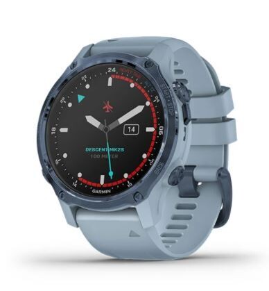 Garmin Descent Mk2S, Color: Mineral Blue with Sea Foam Silicone Band