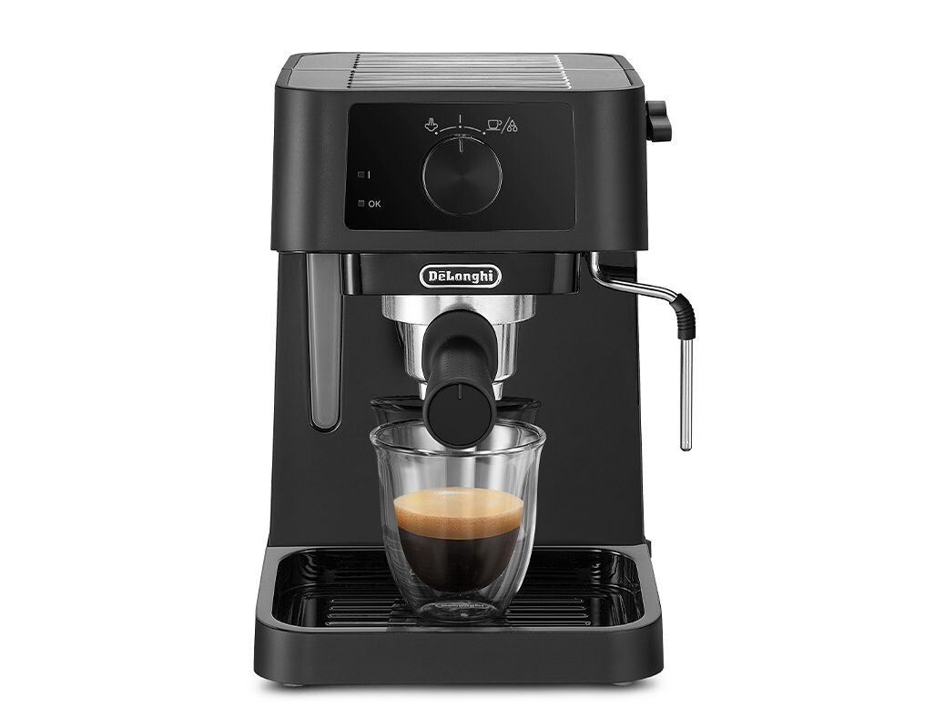 Delonghi Stilosa Manual Pump Coffee Machine - Pump Espresso Coffee Machines EC230.BK