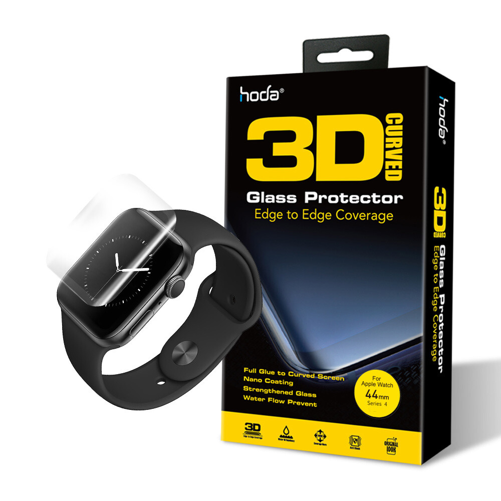 HODA 3D Full Coverage Full Glue Tempered Glass (With UV Light) for Apple Watch 4/5 44mm