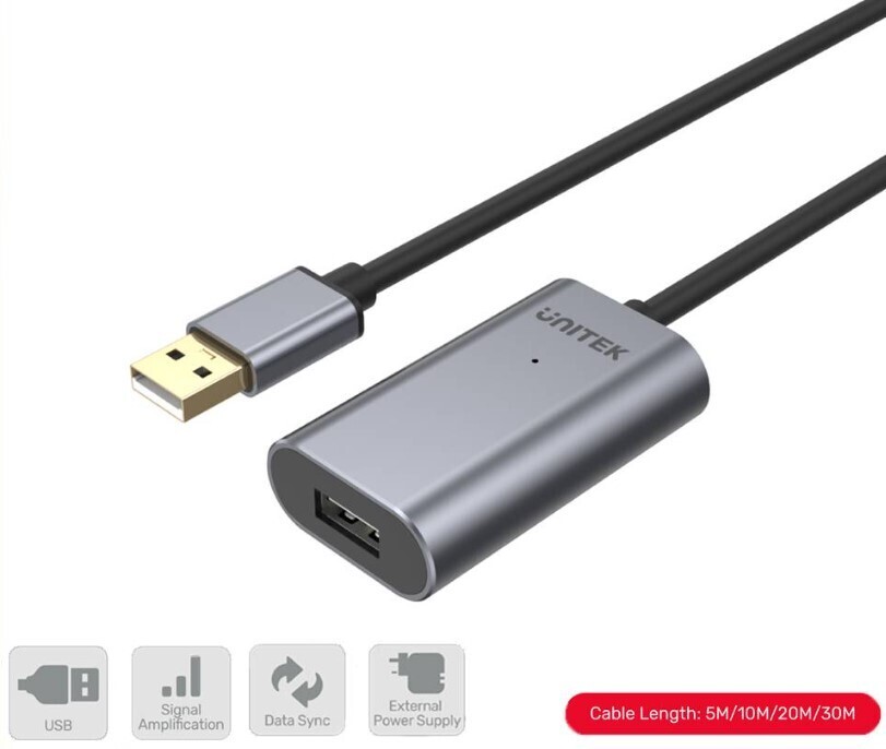 UNITEK USB 2.0 EXTENSION CABLE FOR PC, PRINTER, CAMERA, KEYBOARD 5M-10M