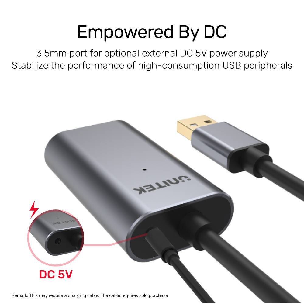 Unitek USB to DC 5.5 Power Cord Y-C4046BK