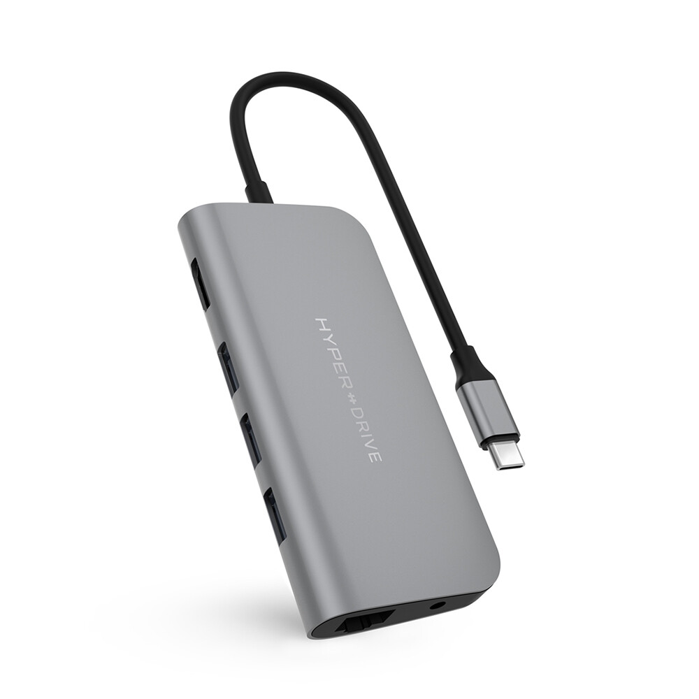 Hyperdrive Power 9-in-1 USB-C Hub, Color: Grey