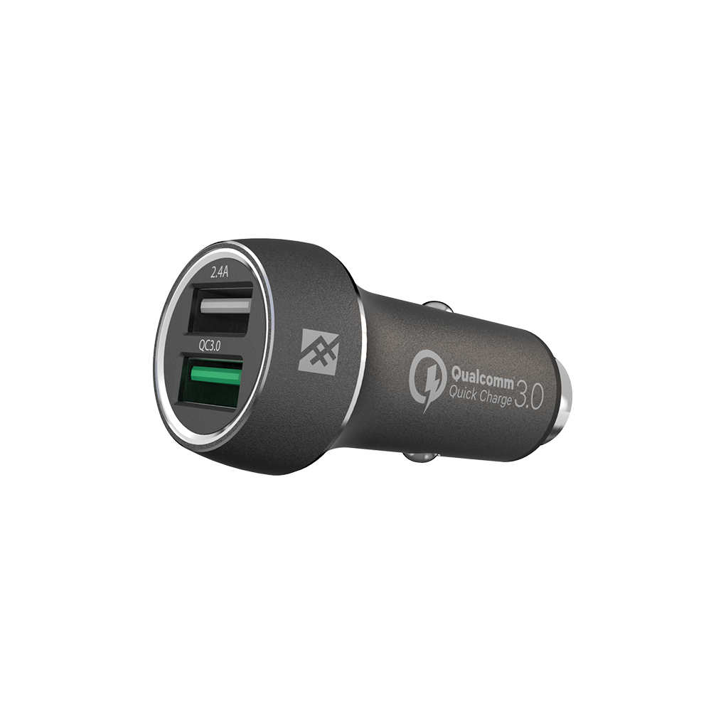 IFrogz Unique Sync Premium Dual 2.4 USB Car Charger With QC 3.0