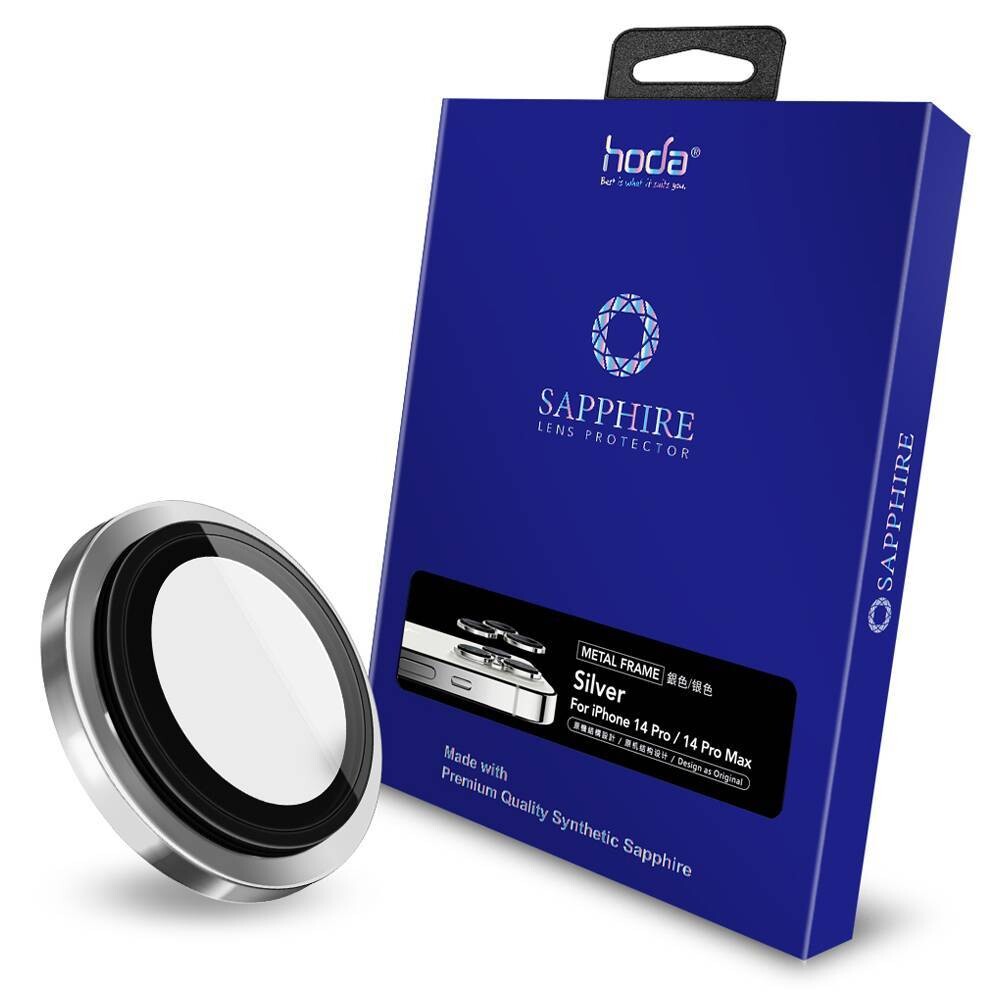 Hoda Sapphire Lens Protector For IPhone 14 Pro / 14 Pro Max (3 Lens), Color: Silver