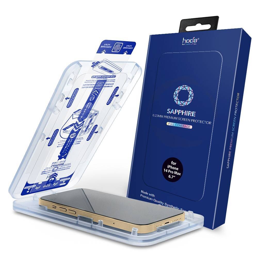 Hoda Sapphire Screen Protector For IPhone 14 Pro Max (6.7") - With Dust-Free Helper