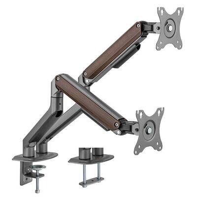 BRATECK DUAL MONITOR STAND ECONOMICAL SPRING-ASSISTED MONITOR ARM FIT 17"-32" MONITORS UP TO 9KG VESA 75X75/100X100