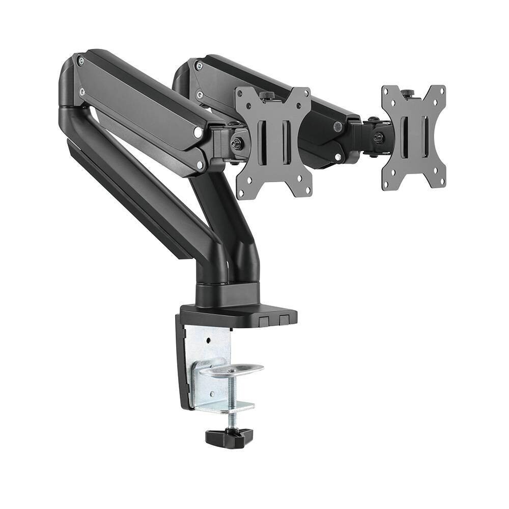 BRATECK PREMIUM DUAL MONITORS STAND ALUMINUM GAS SPRING MONITOR ARM FIT 17&quot;-32&quot; MONITOR UP TO 8KG VESA 75X75/100X100