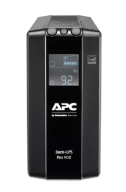 APC Back-UPS Pro, 900VA/540W, Tower, 230V, 6x IEC C13 outlets, AVR, LCD, User Replaceable Battery BR900MI