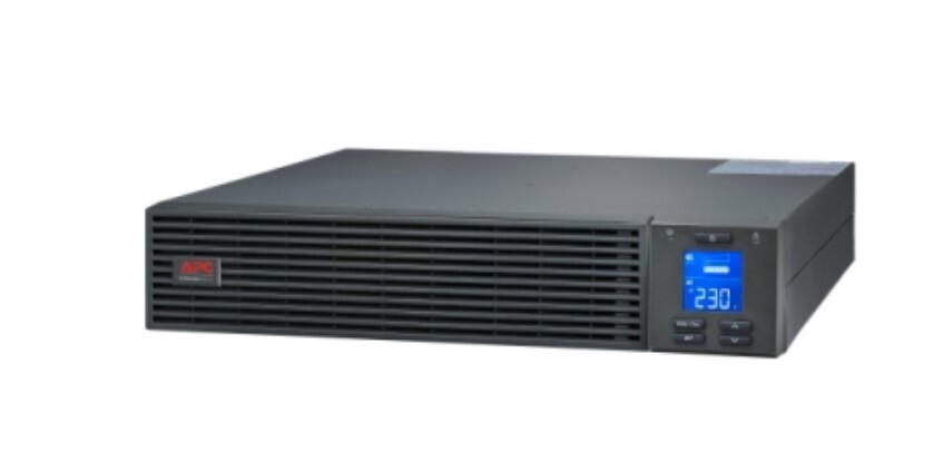 APC Easy UPS On-Line, 1000VA/900W, Rackmount 2U, 230V, 3x IEC C13 outlets, Intelligent Card Slot, LCD, W/O rail kit SRV1KRI-E