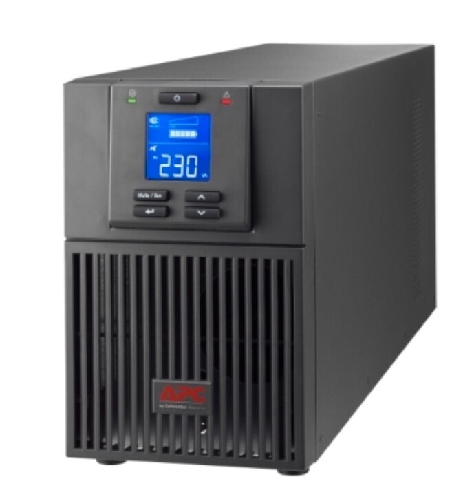 APC Easy UPS On-Line, 3kVA/2700W, Tower, 230V, 6x IEC C13 + 1x IEC C19 outlets, Intelligent Card Slot, LCD SRV3KI-E