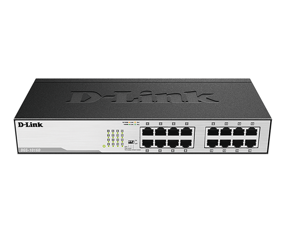 D-Link 16-Port Gigabit Unmanaged Desktop Switch DGS-1016D