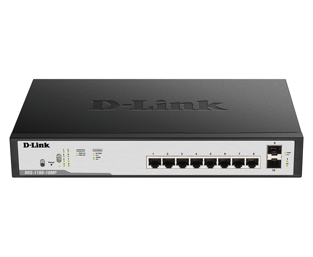 D-Link 10-Port Gigabit PoE Smart Managed Switch DGS-1100-10MP