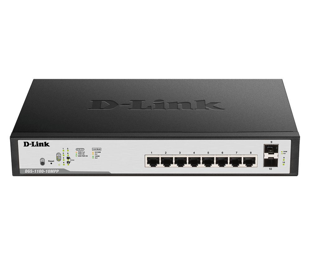D-Link 10-Port Gigabit PoE++ Smart Managed Switch DGS-1100-10MPP