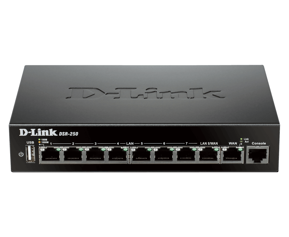 D-Link 8-Port Gigabit VPN Router
DSR-250