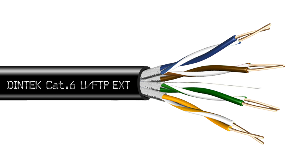 Dintek PowerMAX 4P Cat.6 U/FTP 23AWG PE Cable 305M - Black 1103-04011