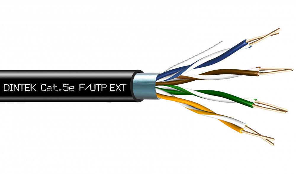 Dintek PowerPRO 4P Cat.5e F/UTP 24AWG PE Cable 305M- Black 1103-03010