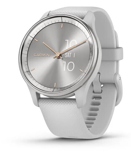 Garmin vívomove Trend, Color: Silver Stainless Steel Bezel with Mist Gray Case and Silicone Band