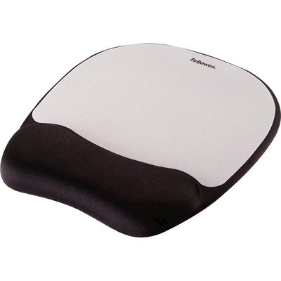 Fellowes Mousepad Wrist Support w/Memory Foam – Silver