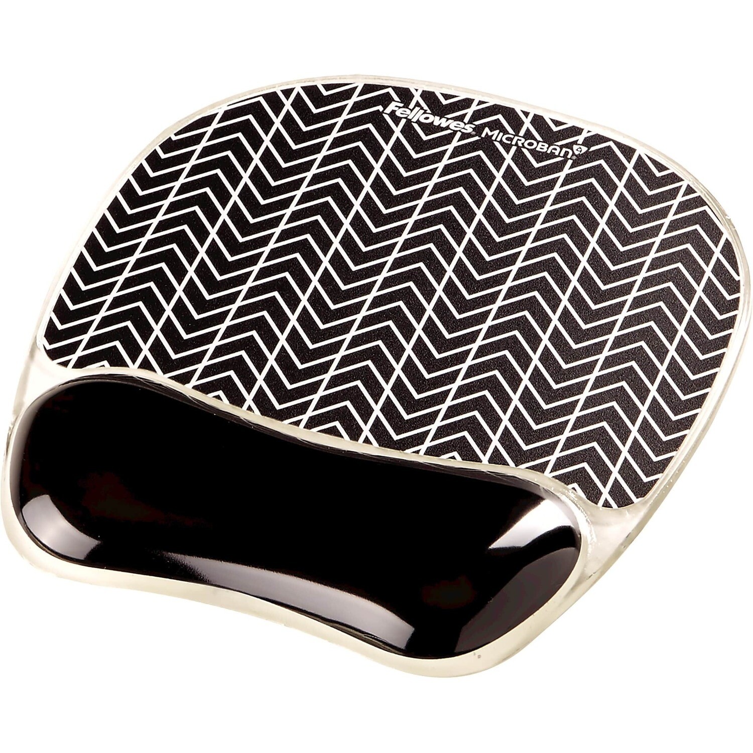 Fellowes Ergonomic Wrist Rest/Mousepad – Black Chevron