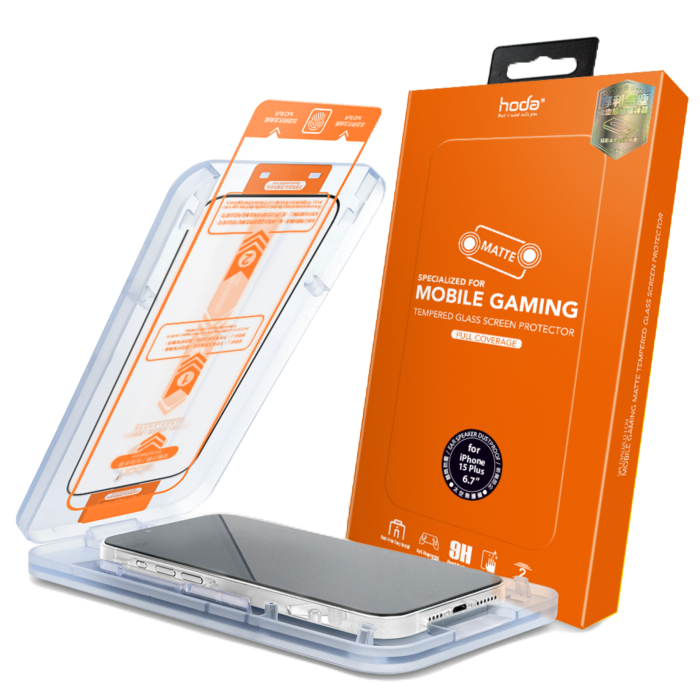 Hoda iPhone 15 Series (Matte) Gaming Anti-Glare Full Coverage Tempered Glass Screen Protector- With Dust-Free Helper