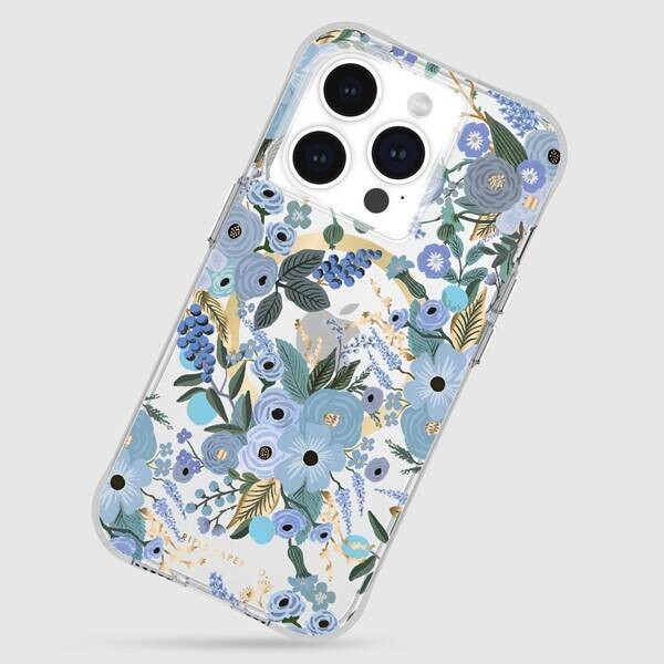 Case Mate iPhone 15 Series Phone Case Rifle Paper Co. - Garden Party Blue (MagSafe)