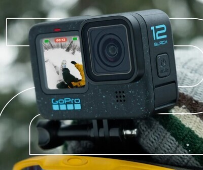 Go Pro Hero 12 Black Action Camera (Waterproof + Stabilization)