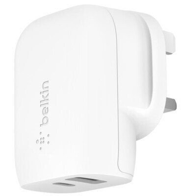Belkin BoostCharge Dual Wall Charger with PPS 37W WCB007myWH