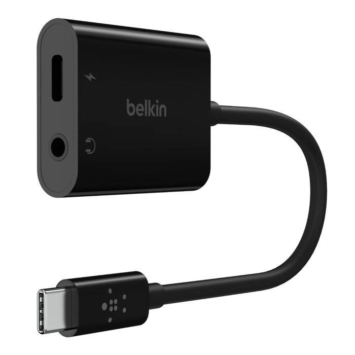 Belkin RockStar™ 3.5mm Audio + USB-C Charge Adapter NPA004btBK
