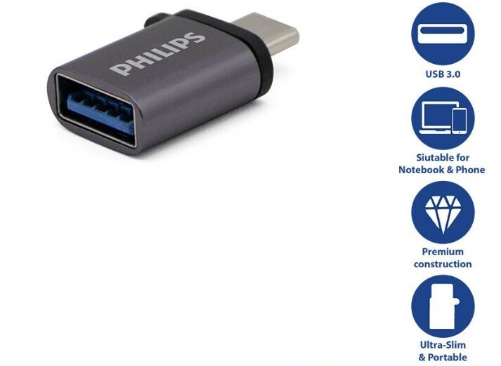 Philips USB Adapter USB-A Female To USB-C Type-C Male USB 3.0 5GBPS USB C USB 3.0 Adaptor Converter Connector SWA3080
