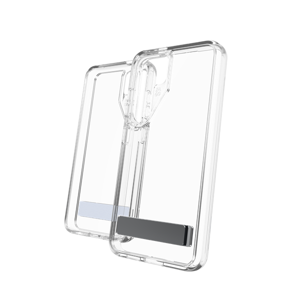ZAGG Crystal Palace Case For Samsung Galaxy S24 Series With Kick Stand - Clear, Model: Galaxy S24