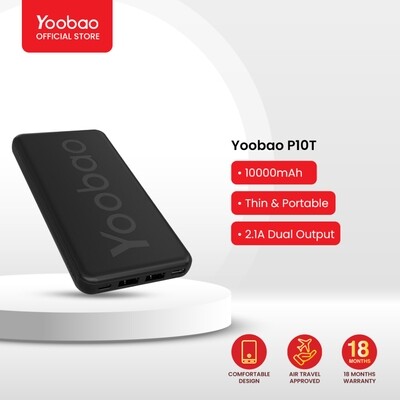 Yoobao P10T 10000mAh 5V/2.1A Power Desire Slim Portable Power Bank