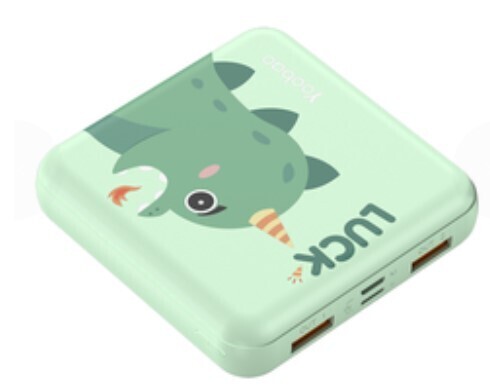 Yoobao M4 Mini (Cartoon Series) Cube 10000mah 2 Input 2 Output Small Size Power Bank Portable Pocket Charger, Color: Dino Green