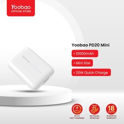 Yoobao PD20 Mini 10000mAh Fast Charging Super Mini Power Bank